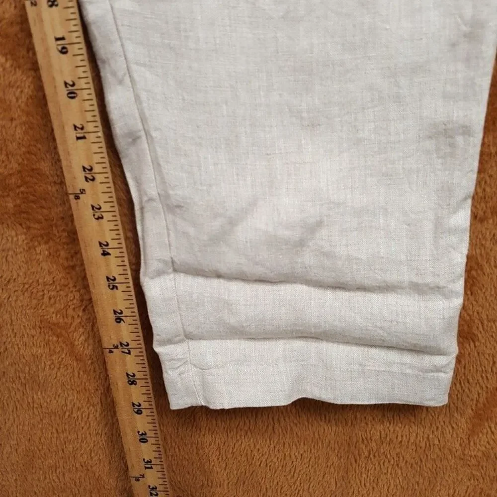 Cotton On Pants Mens XXL Tan Drawstring 100% Linen Tapered Leg Pant